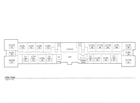 Floor plan for 1 bed, 1 bath, 750 sqft